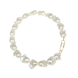 Baroque Pearl Paperclip Necklace