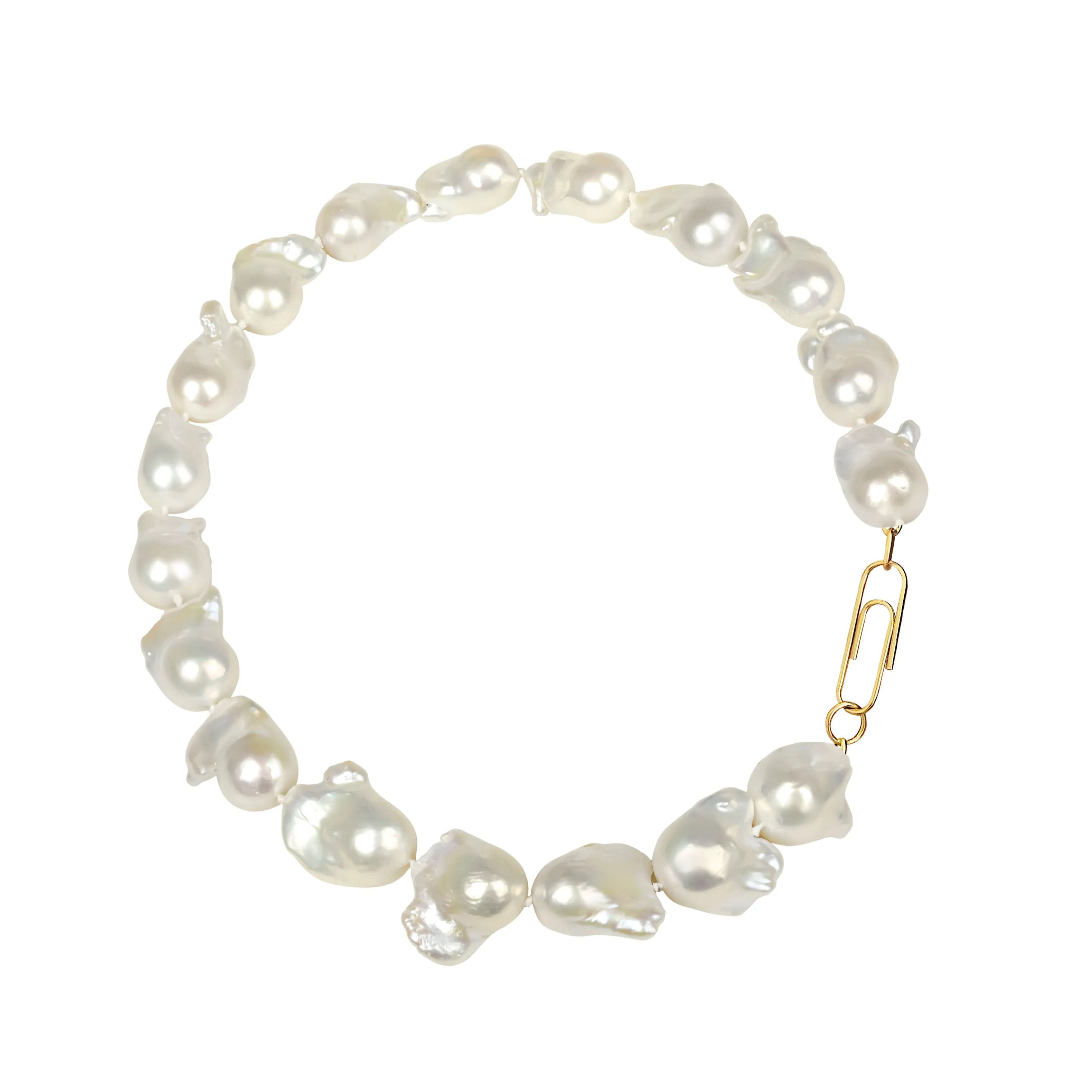 Baroque Pearl Paperclip Necklace