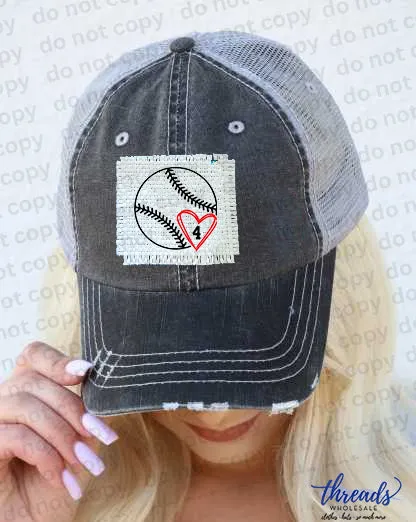 Baseball Hat with Heart-CUSTOMIZED