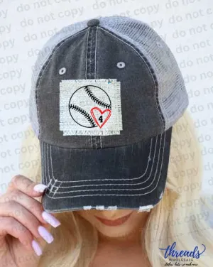 Baseball Hat with Heart-CUSTOMIZED