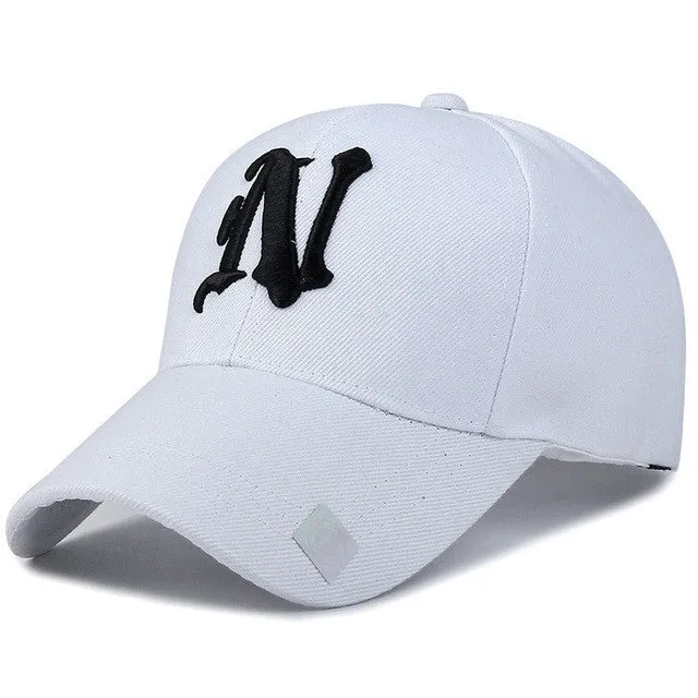 Baseball Hats Solid color N letter Embroidered Cap for Men