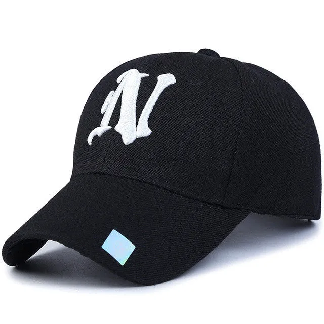 Baseball Hats Solid color N letter Embroidered Cap for Men
