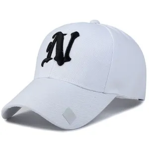 Baseball Hats Solid color N letter Embroidered Cap for Men