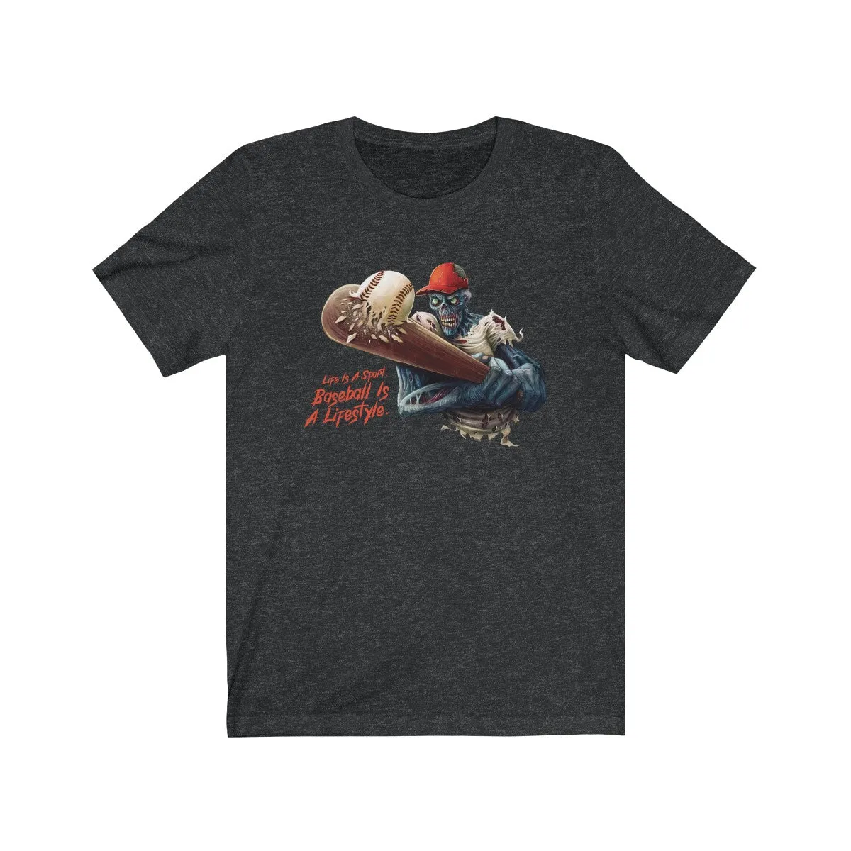 Baseball Zombie Short Sleeve Graphic Premium T-Shirt