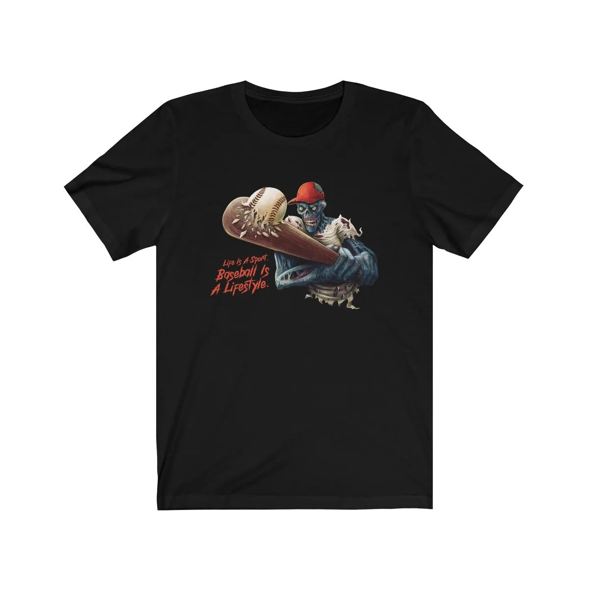 Baseball Zombie Short Sleeve Graphic Premium T-Shirt