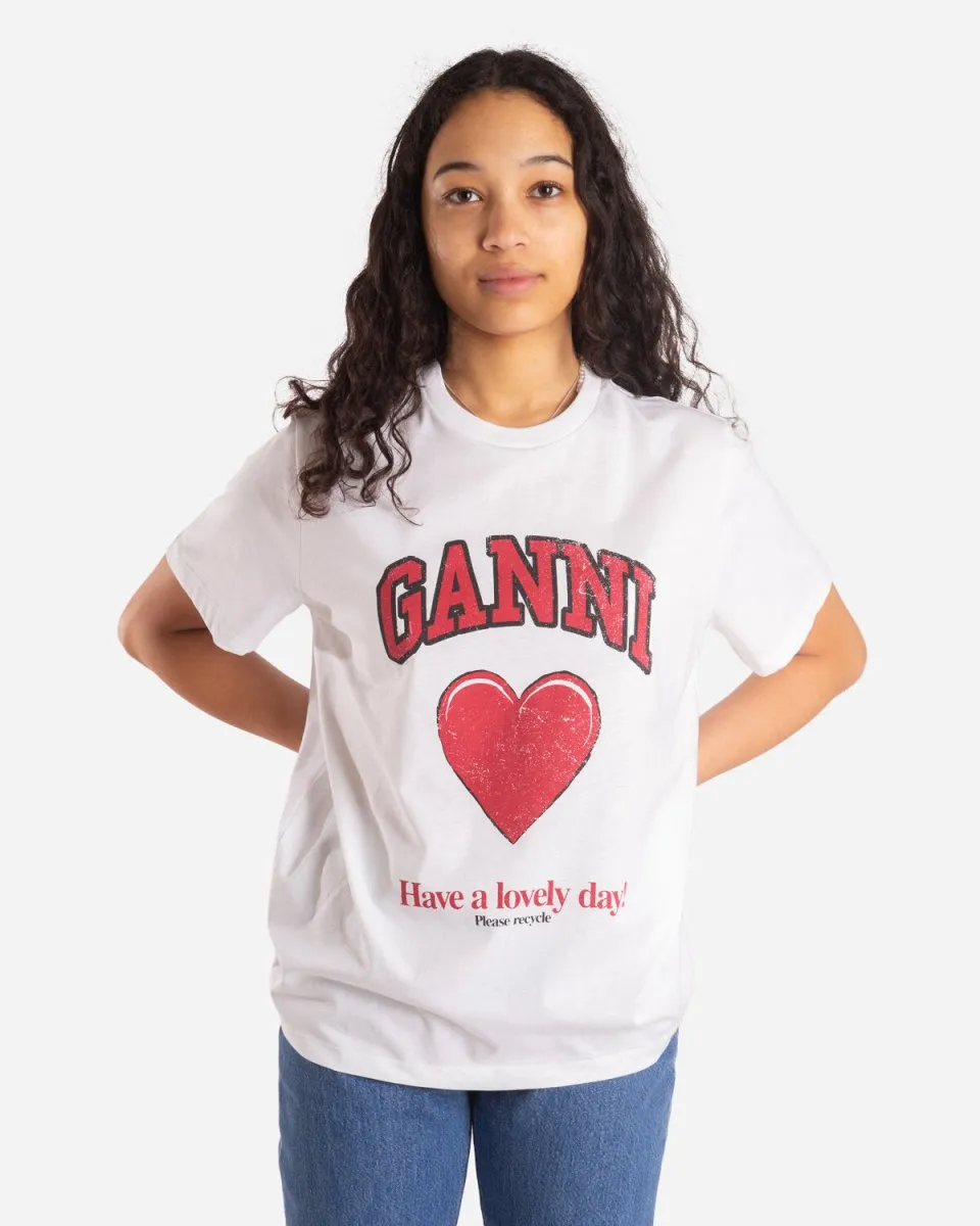 Basic Cotton Jersey - Heart - Bright White