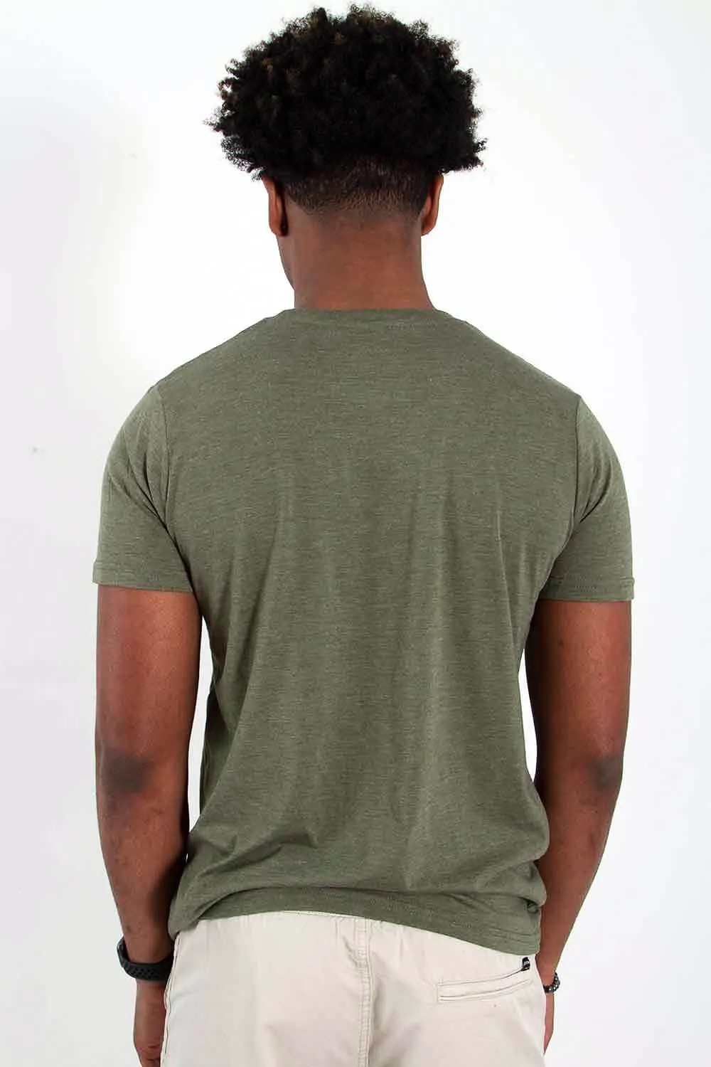 Basic Crewneck T-Shirt for Men in Green | 3750-MILITARY