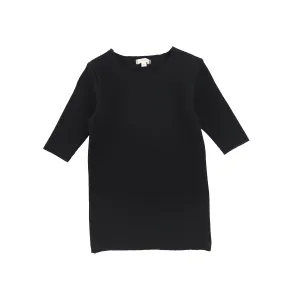 Basic Ribbed Three Quarter Sleeve Tee