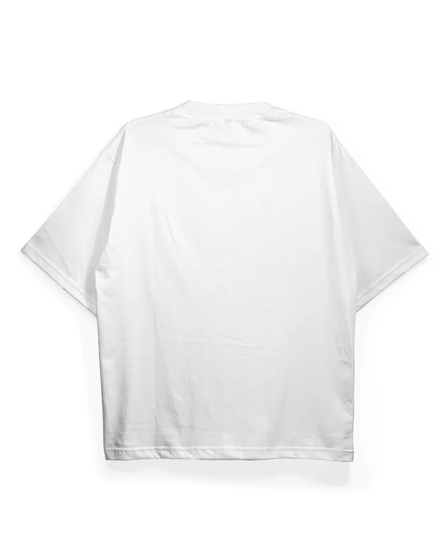 Basic White Drop Shoulder T-shirt - WAREHOUSE SALE