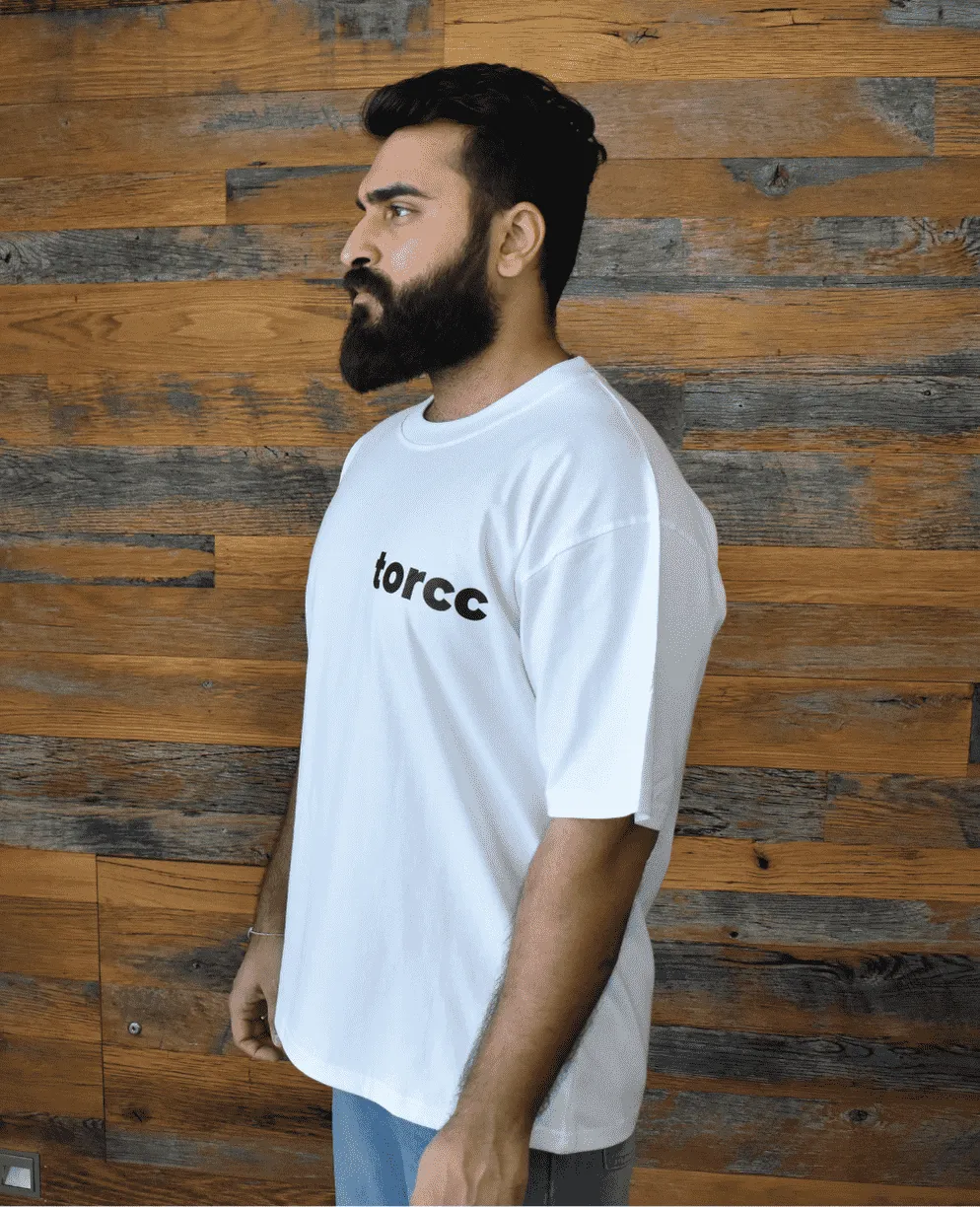 Basic White Drop Shoulder T-shirt - WAREHOUSE SALE