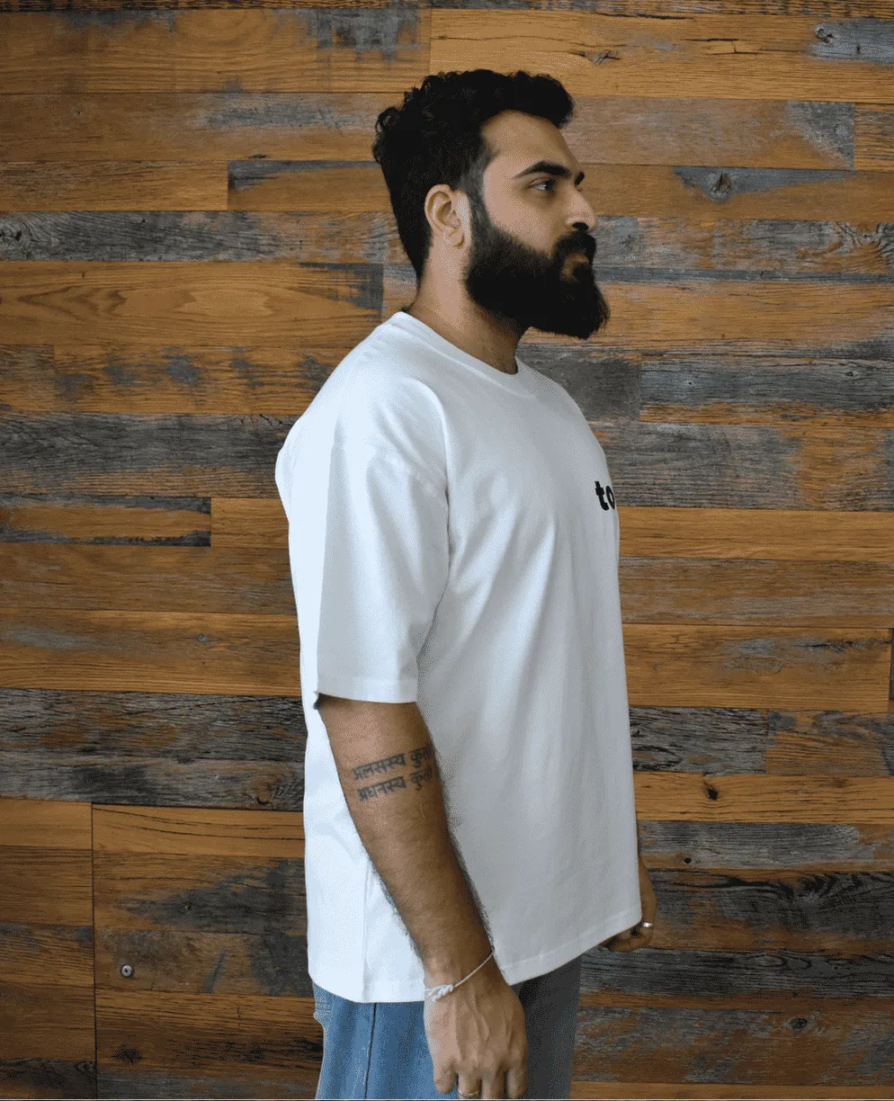 Basic White Drop Shoulder T-shirt - WAREHOUSE SALE