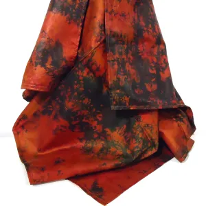 Batik Silk Scarf - Red & Black
