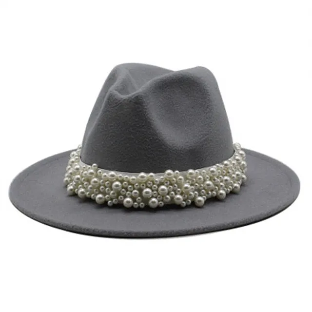 Beaded fedora felted hats