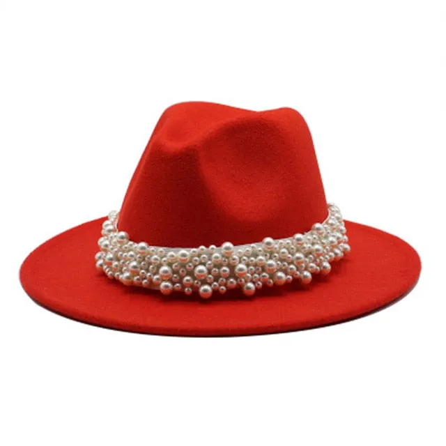 Beaded fedora felted hats