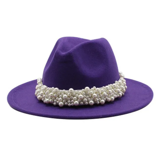 Beaded fedora felted hats