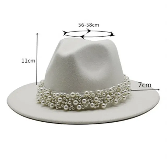 Beaded fedora felted hats