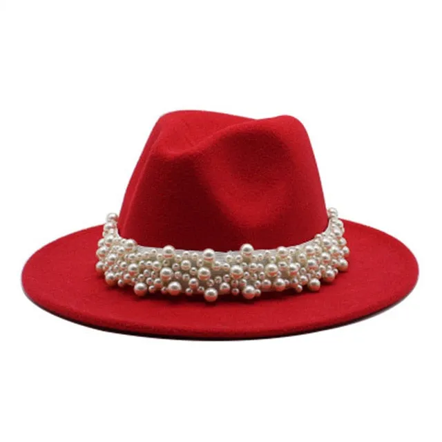Beaded fedora felted hats