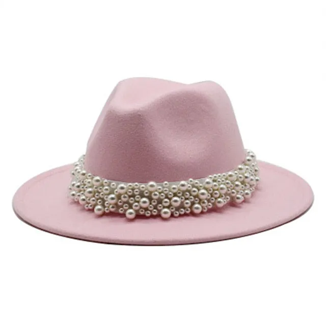 Beaded fedora felted hats