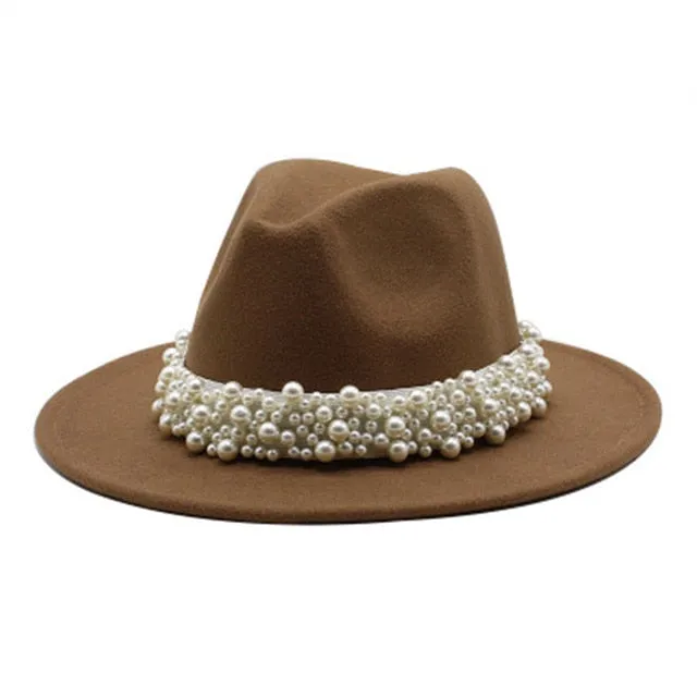 Beaded fedora felted hats