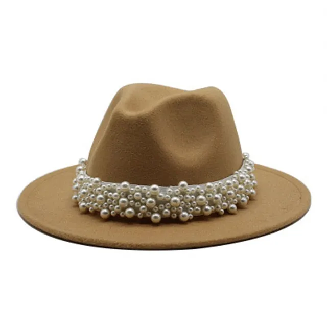 Beaded fedora felted hats