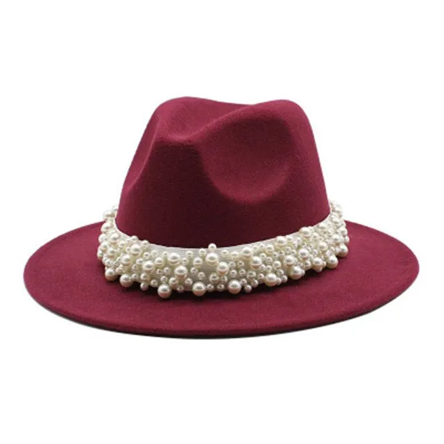 Beaded fedora felted hats