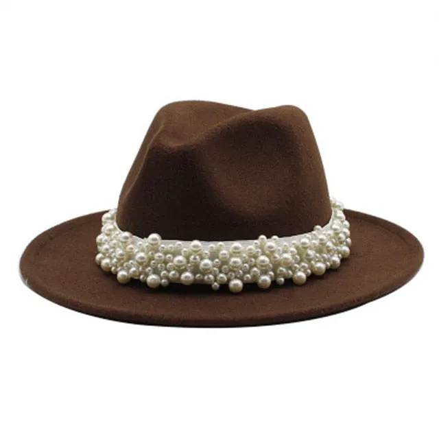 Beaded fedora felted hats