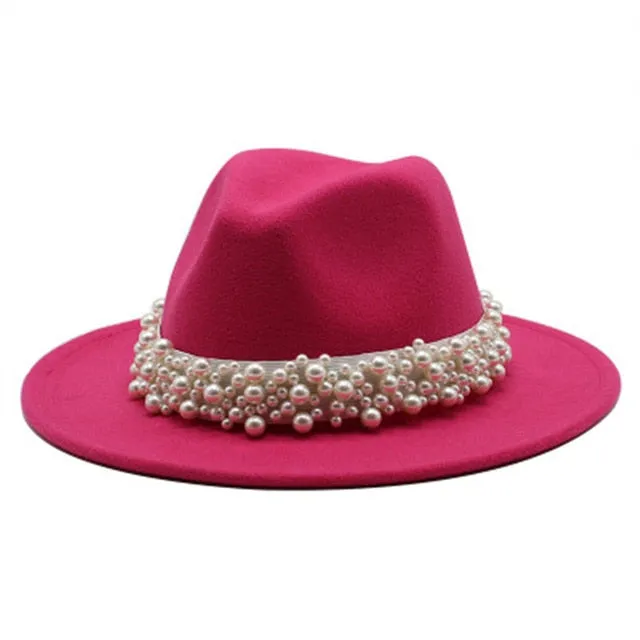 Beaded fedora felted hats