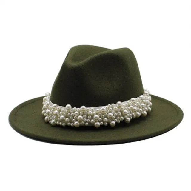Beaded fedora felted hats