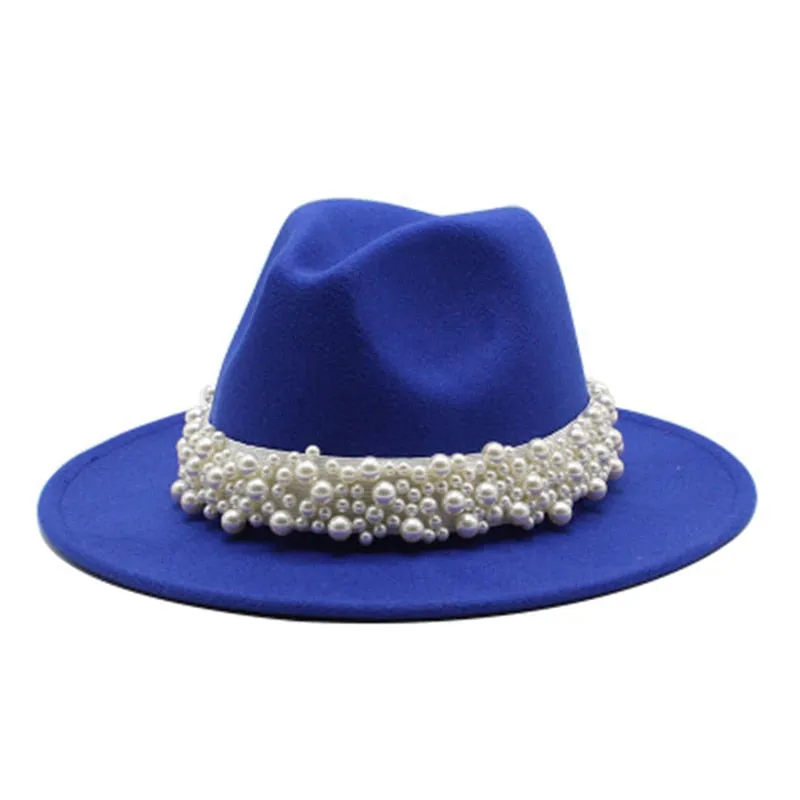 Beaded fedora felted hats