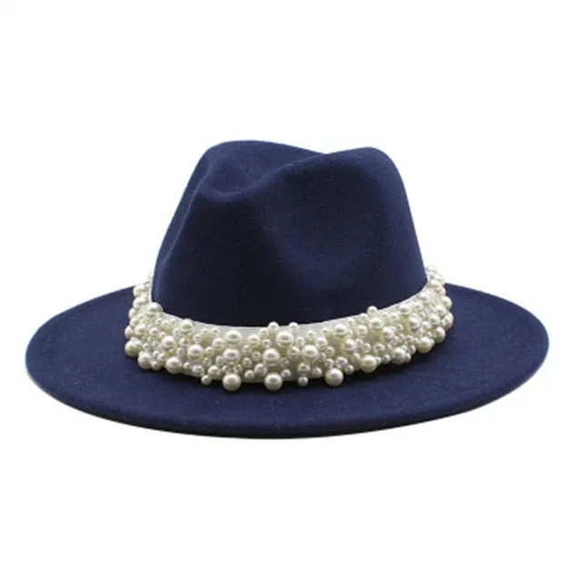 Beaded fedora felted hats