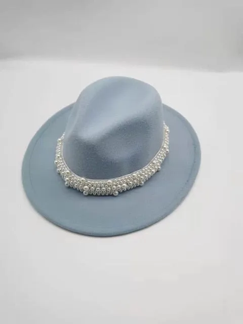 Beaded fedora felted hats