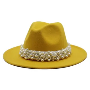 Beaded fedora felted hats