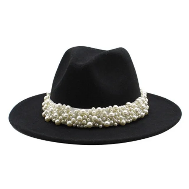 Beaded fedora felted hats