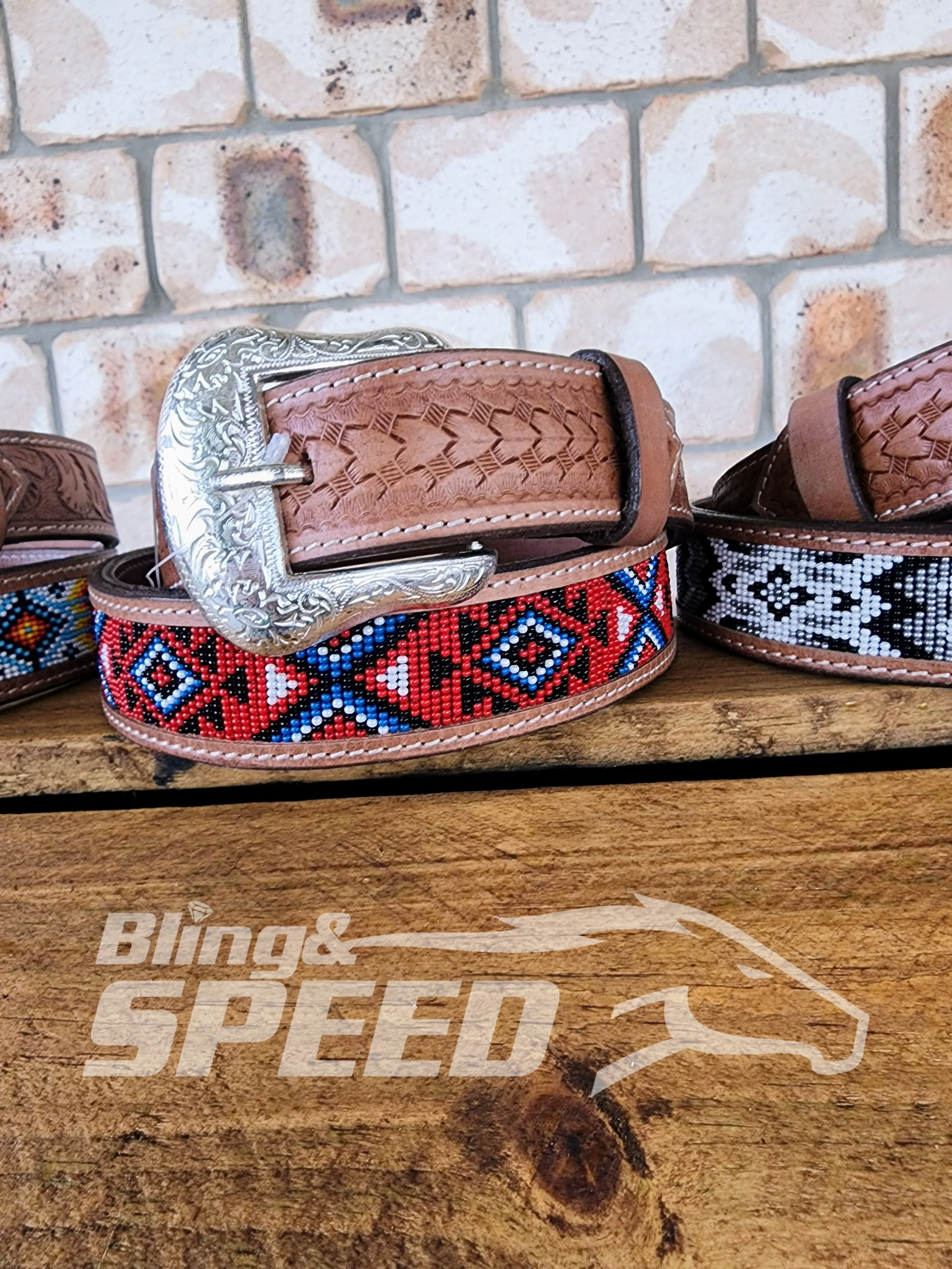 Beaded Tooled Belts
