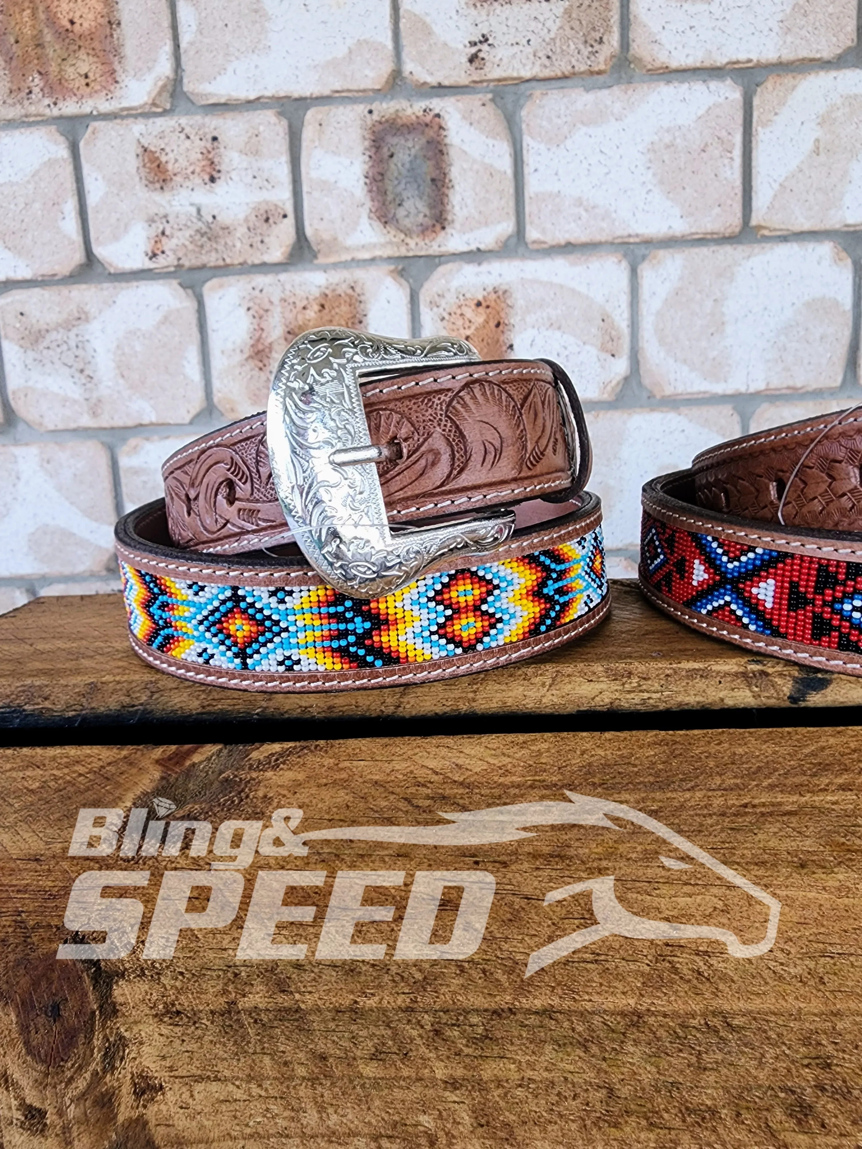 Beaded Tooled Belts