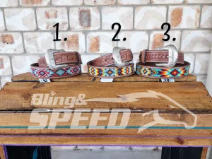 Beaded Tooled Belts