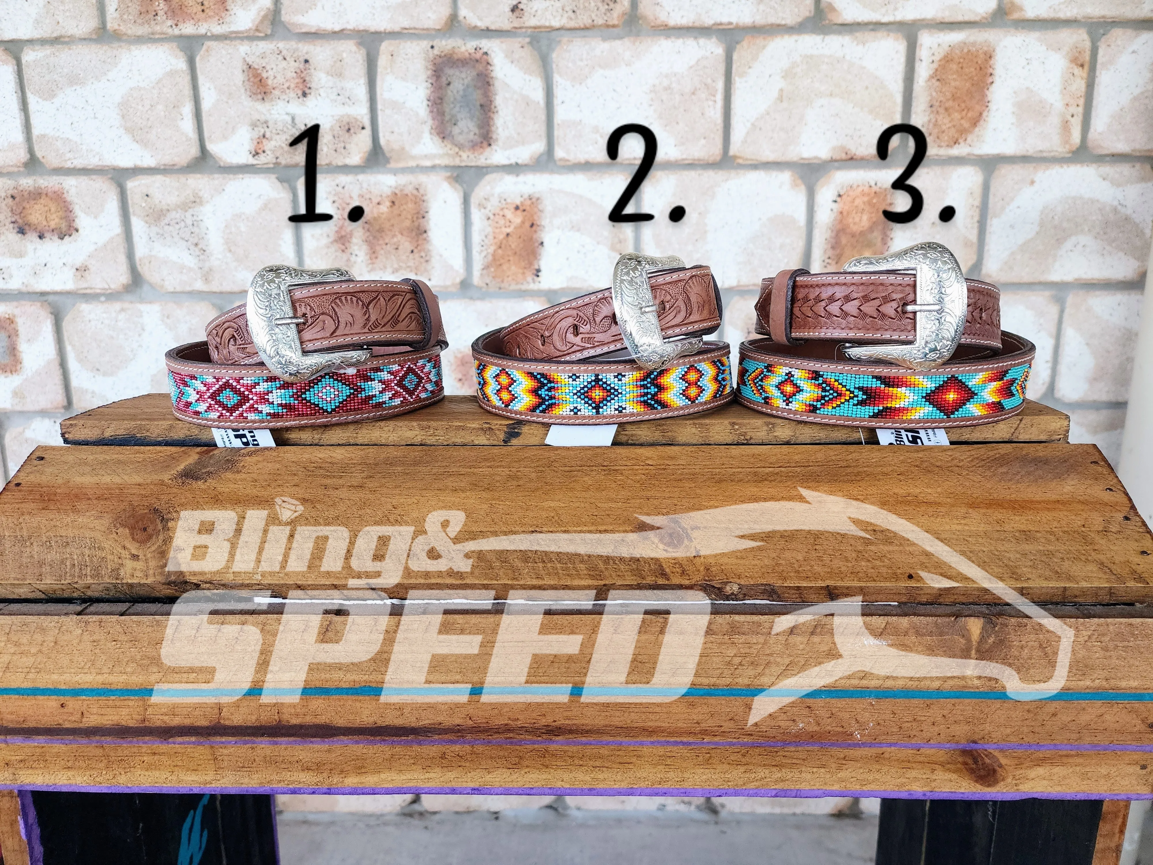 Beaded Tooled Belts