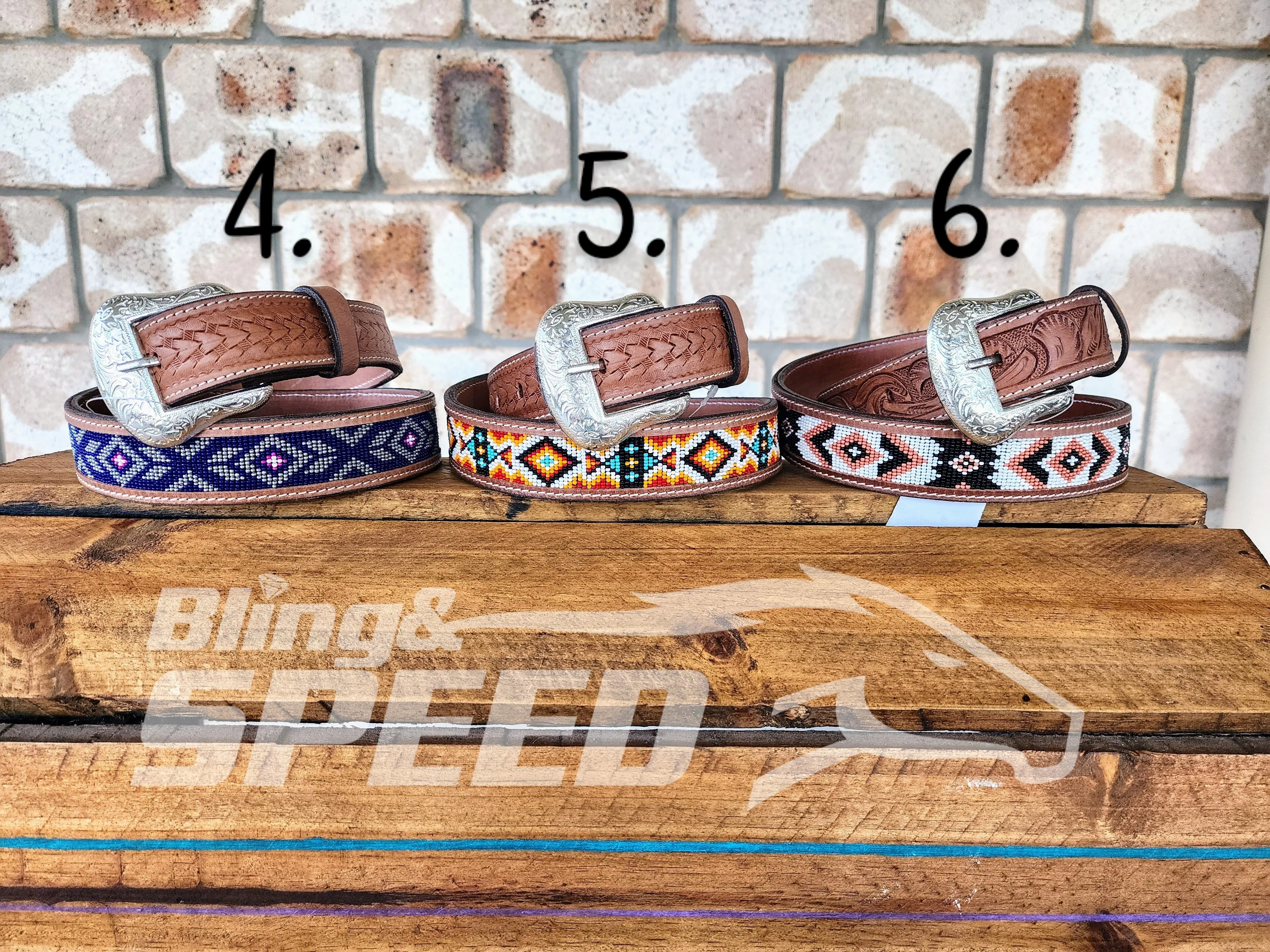 Beaded Tooled Belts