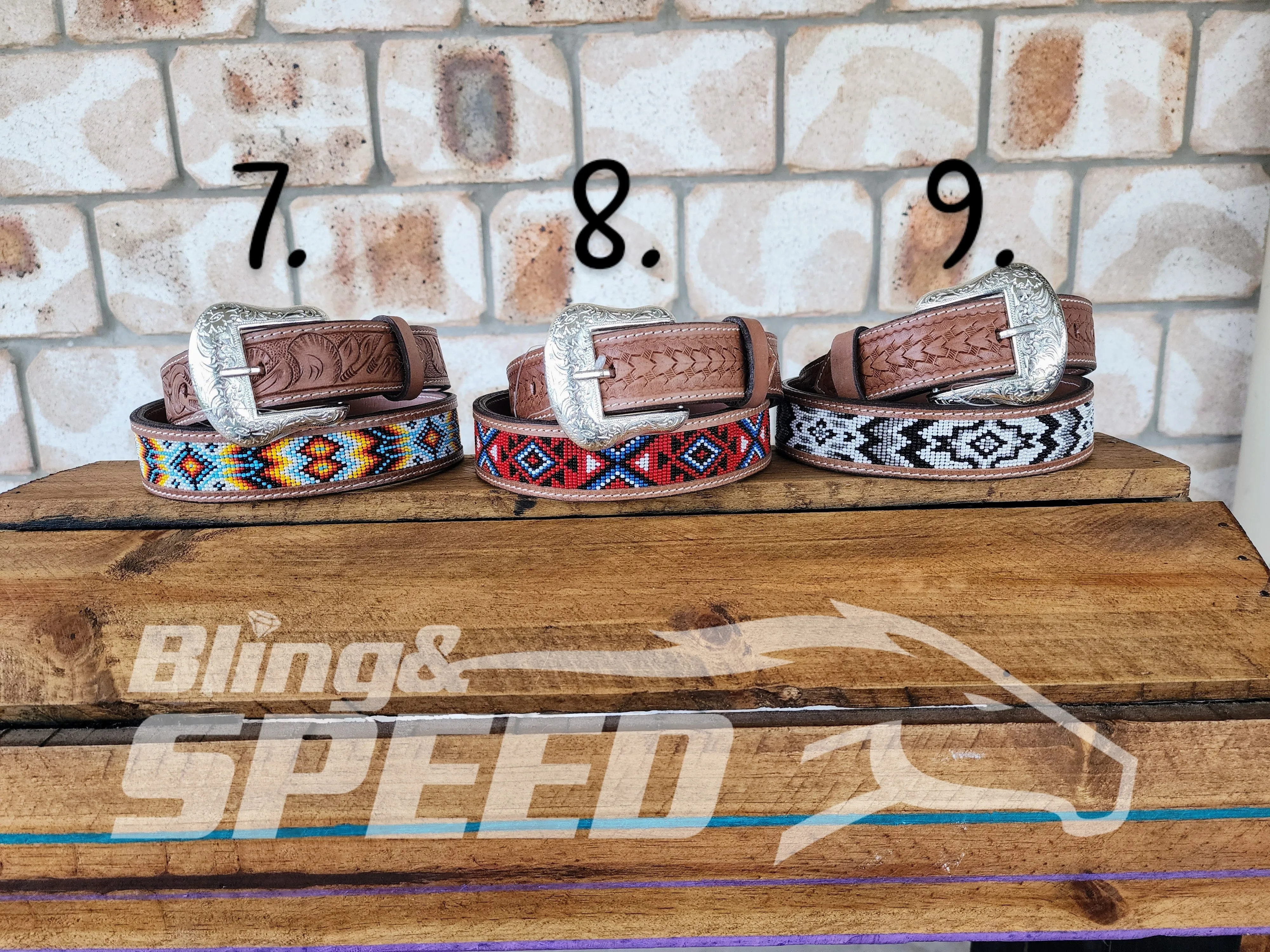 Beaded Tooled Belts