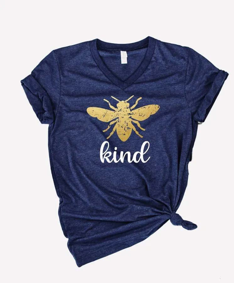 Bee Kind Gold Shirt | Unisex V Neck