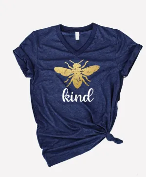 Bee Kind Gold Shirt | Unisex V Neck