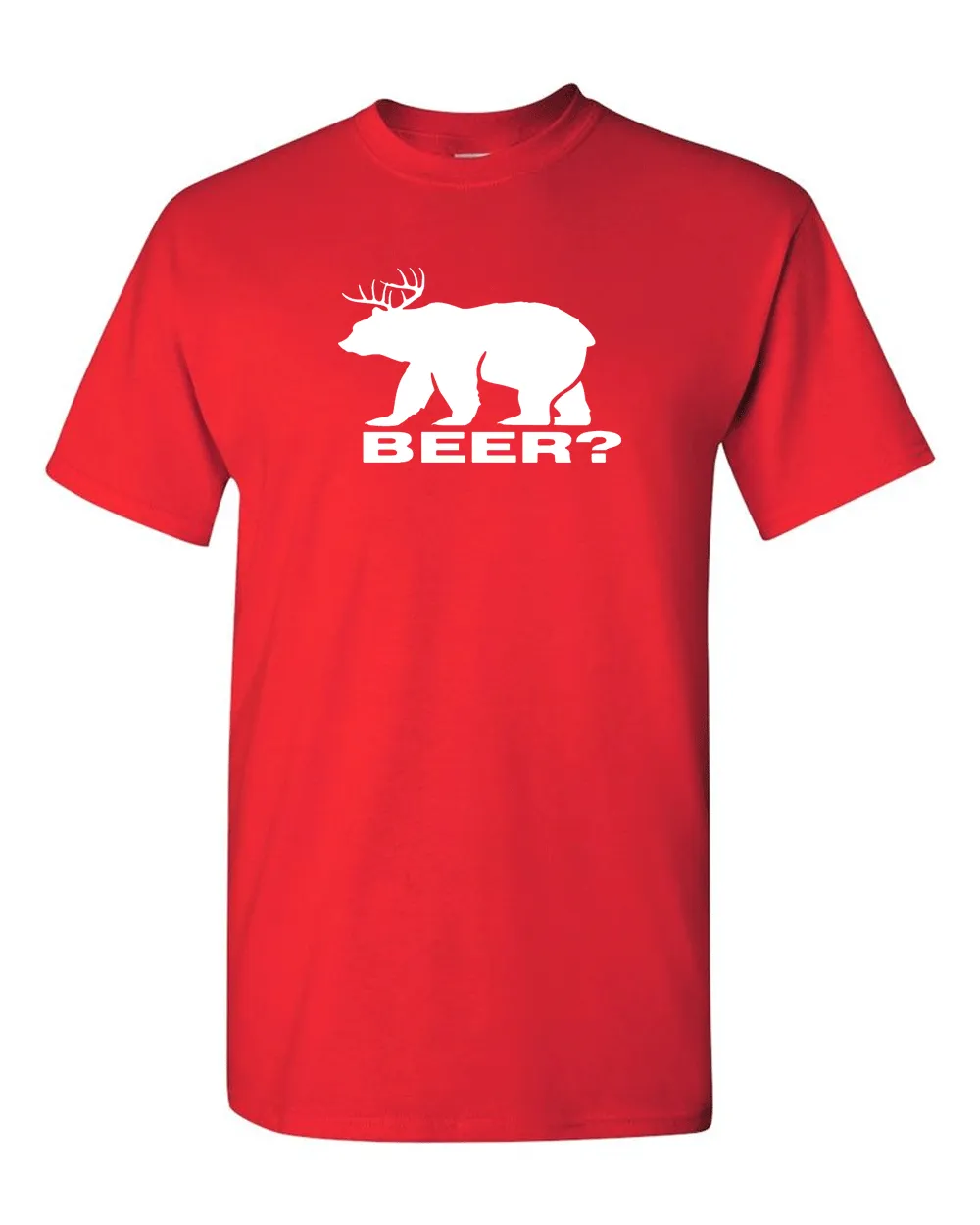 BEER Deer Bear Funny - T Shirt College Alcohol Funny Party Drinking Hunt