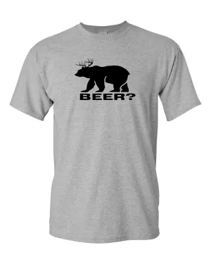 BEER Deer Bear Funny - T Shirt College Alcohol Funny Party Drinking Hunt