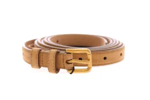 Beige Leather Suede Belt