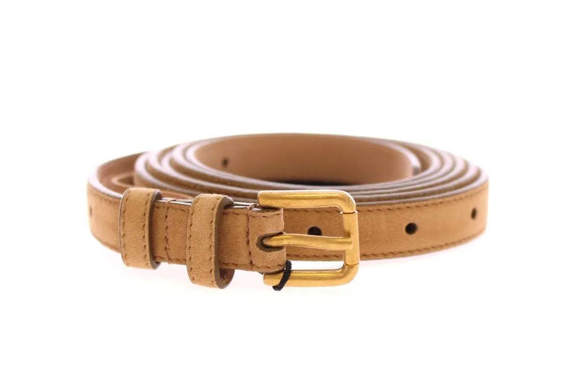 Beige Leather Suede Belt