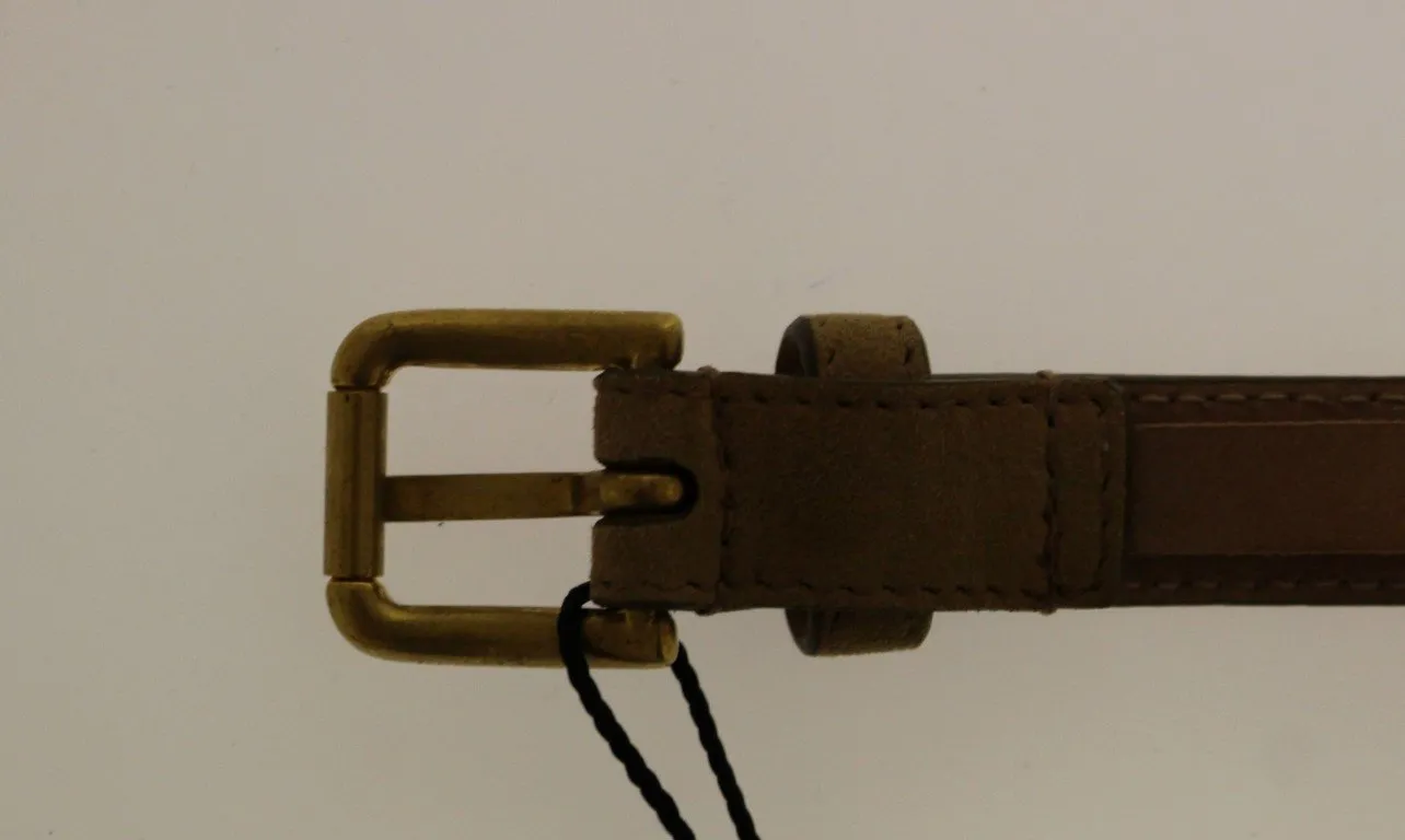 Beige Leather Suede Belt