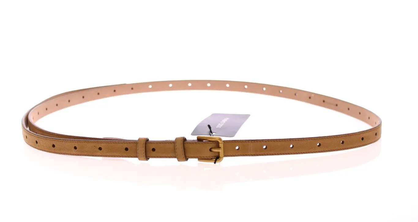 Beige Leather Suede Belt