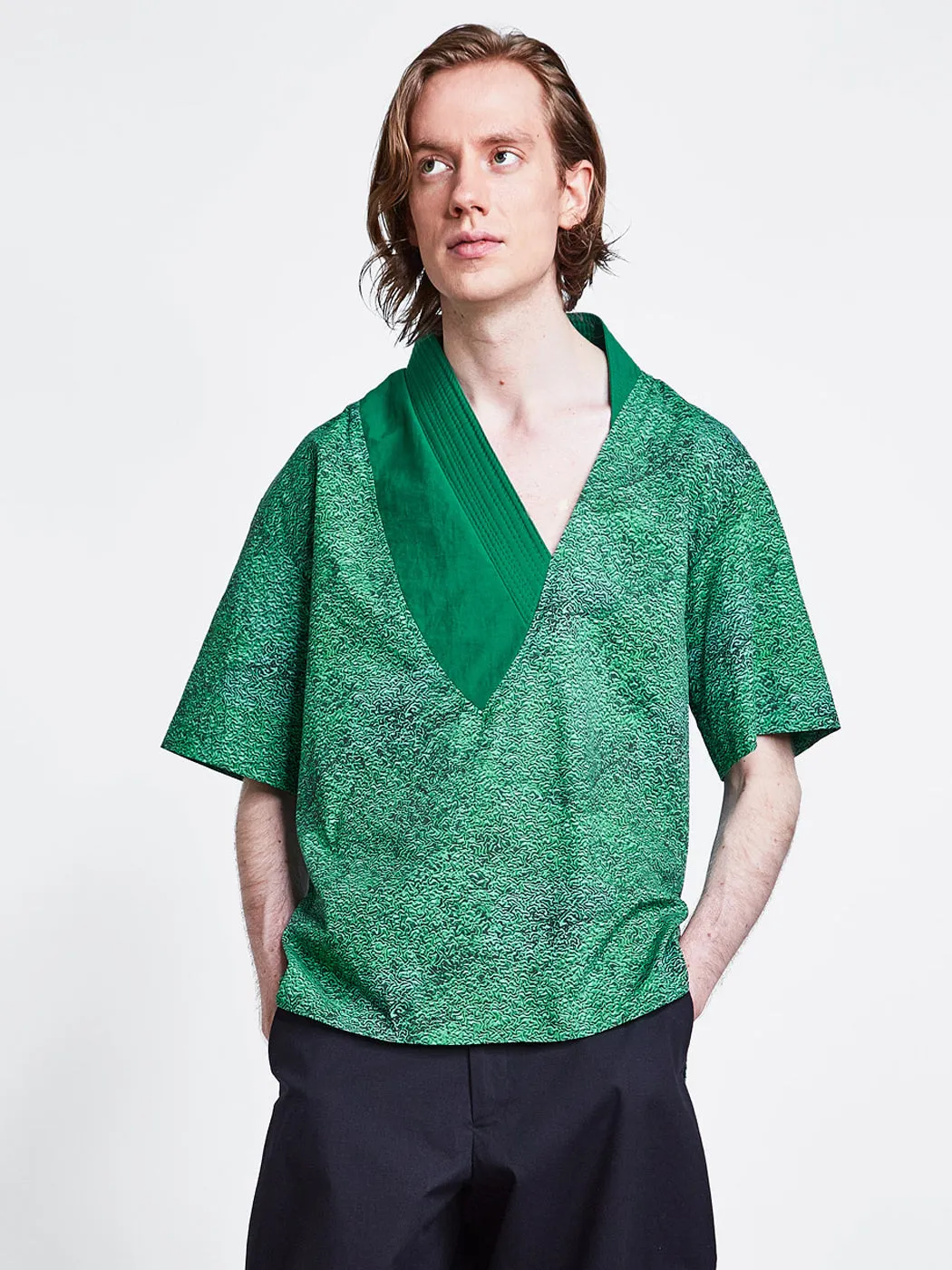 Belt Collar V Neck