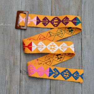 Belt with Wooden Buckle 35" Long | Apricot