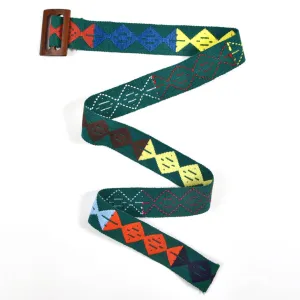 Belt with Wooden Buckle 39" | Emerald Green